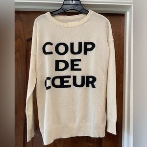 Zadig & Voltaire Womens “Coup de Coeur” Wool Cashmere Sweater in Ivory Sz L NWT
